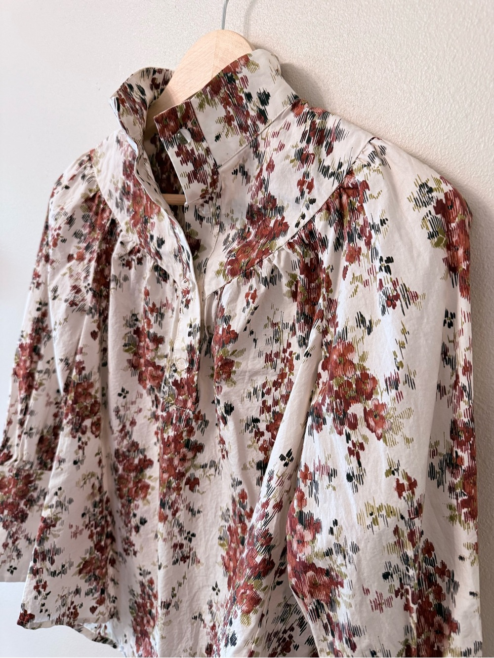 Tuckernuck Floral Corrigan Blouse XS Cotton Top - Picture 5 of 10